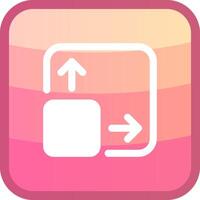 Expand Glyph Squre Colored Icon vector