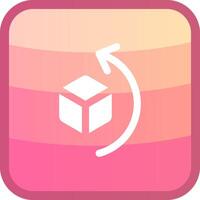 Rotate left Glyph Squre Colored Icon vector