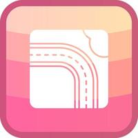 Highway Glyph Squre Colored Icon vector