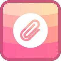 Paperclip 1 Glyph Squre Colored Icon vector