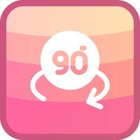 Rotate angle 90 Glyph Squre Colored Icon vector