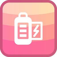 Battery full Glyph Squre Colored Icon vector