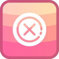 Delete 1 Glyph Squre Colored Icon vector
