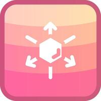 3d coordinate axis Glyph Squre Colored Icon vector