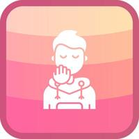 Blush Glyph Squre Colored Icon vector