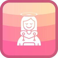 Angel Glyph Squre Colored Icon vector