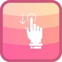 Tap and Move Down Glyph Squre Colored Icon vector