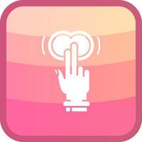 Two Fingers Double Tap Glyph Squre Colored Icon vector