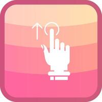 Tap and Move Up Glyph Squre Colored Icon vector