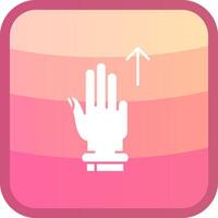 Three Fingers Up Glyph Squre Colored Icon vector