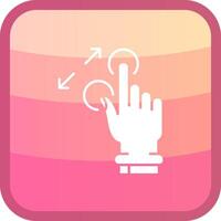 Tap and Zoom In Glyph Squre Colored Icon vector