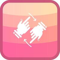 Rotate Two Hands Glyph Squre Colored Icon vector