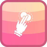 Two Fingers Tap Glyph Squre Colored Icon vector