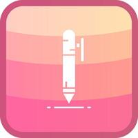 Pen Glyph Squre Colored Icon vector