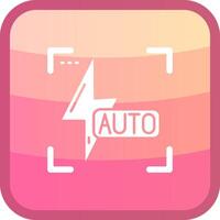 Auto flash Glyph Squre Colored Icon vector