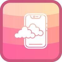 Cloud Glyph Squre Colored Icon vector