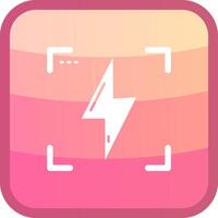 Flash Glyph Squre Colored Icon vector