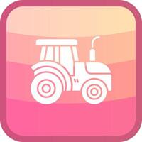 tractor glifo cuadrar de colores icono vector