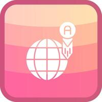 Worldwide Glyph Squre Colored Icon vector