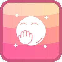 Blush Glyph Squre Colored Icon vector