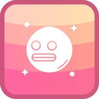 Shocked Glyph Squre Colored Icon vector