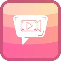 Video chat Glyph Squre Colored Icon vector