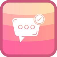 Check mark Glyph Squre Colored Icon vector