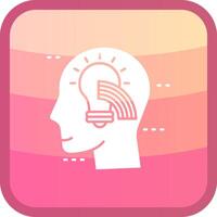 Positive thinking Glyph Squre Colored Icon vector