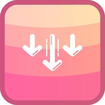 Decrease Glyph Squre Colored Icon vector