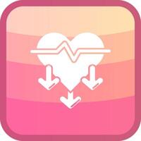 Heart rate Glyph Squre Colored Icon vector