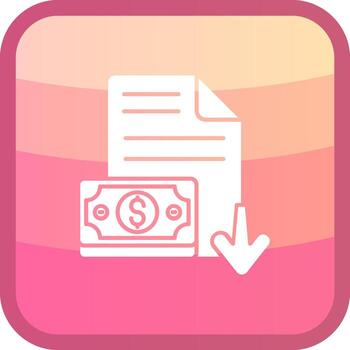 Decrease Glyph Squre Colored Icon vector