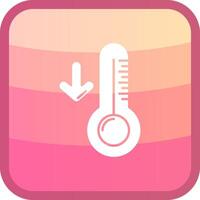 Low temperature Glyph Squre Colored Icon vector