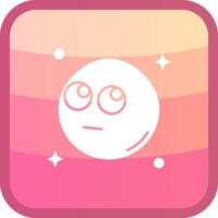 Rolling eyes Glyph Squre Colored Icon vector