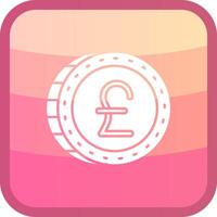 Pound Glyph Squre Colored Icon vector