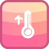 High temperature Glyph Squre Colored Icon vector