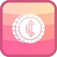 Cedis Glyph Squre Colored Icon vector