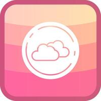 Cloud Glyph Squre Colored Icon vector