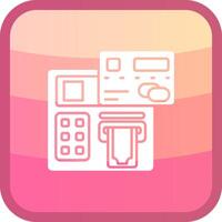 Atm Glyph Squre Colored Icon vector