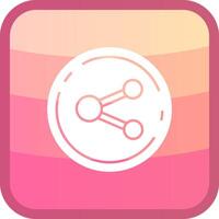 Share Glyph Squre Colored Icon vector