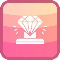 Diamond Glyph Squre Colored Icon vector