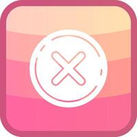 Cancel Glyph Squre Colored Icon vector