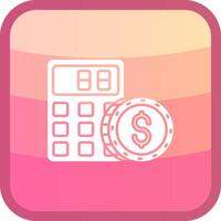 Calculator Glyph Squre Colored Icon vector