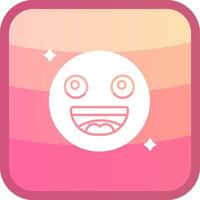 Smile Glyph Squre Colored Icon vector