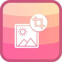 Crop Glyph Squre Colored Icon vector