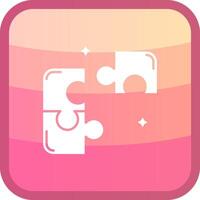 Puzzle Glyph Squre Colored Icon vector