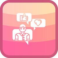 Social engagement Glyph Squre Colored Icon vector