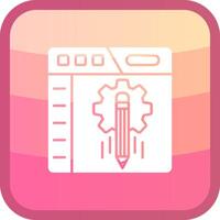 Content management Glyph Squre Colored Icon vector