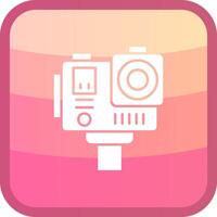 Action camera Glyph Squre Colored Icon vector