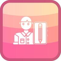 Blogger Glyph Squre Colored Icon vector