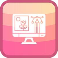 Photo editing Glyph Squre Colored Icon vector